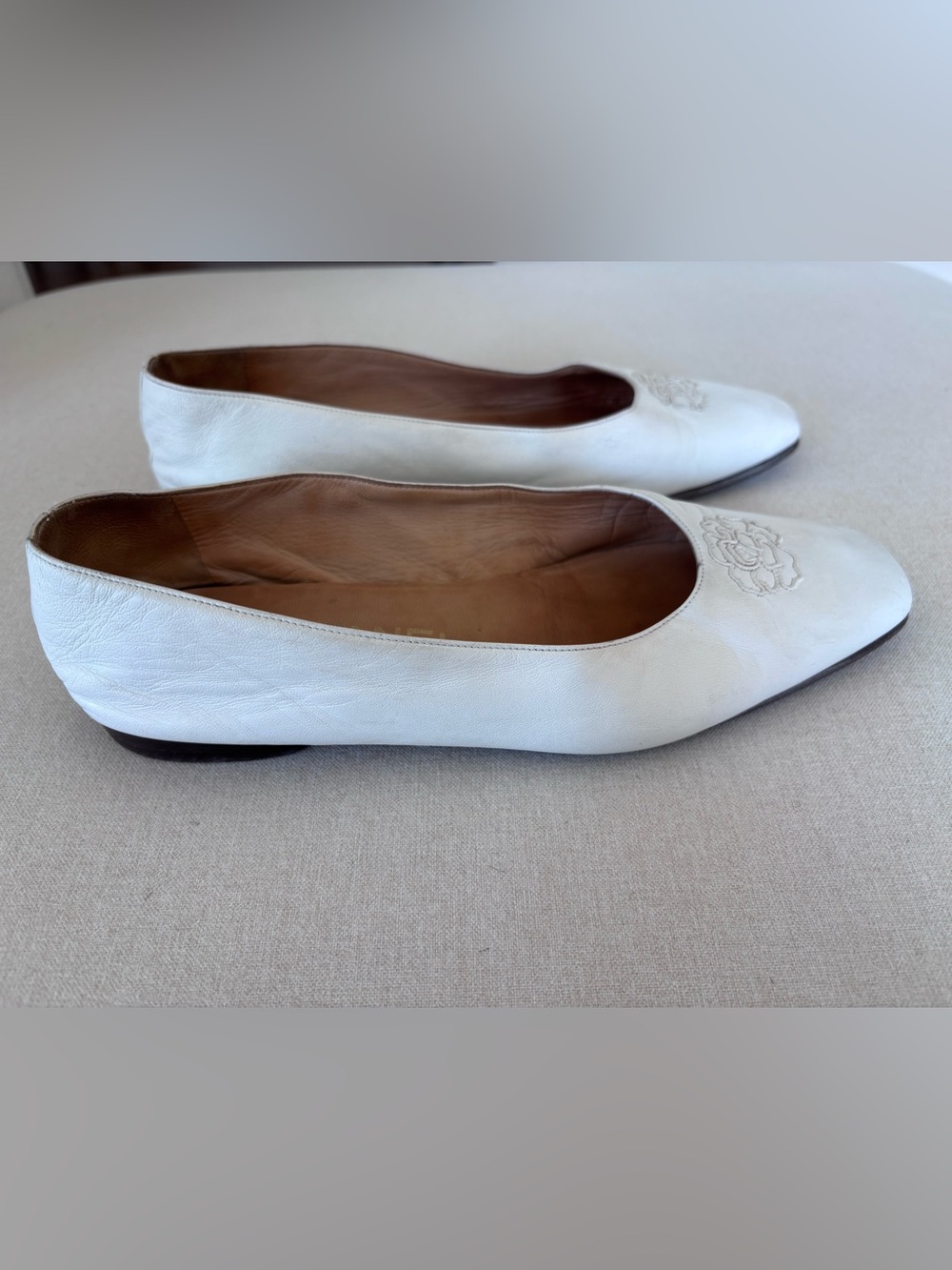 CHANEL vintage ballet flats white camellia 38 wedding - Picture 5 of 9